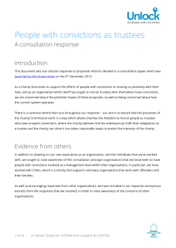 People with convictions as trustees