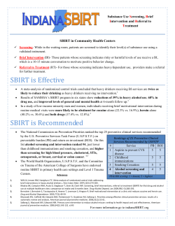 SBIRT is Effective SBIRT is Recommended