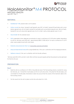 HoloMonitor&reg; M4 PROTOCOL - Phase Holographic Imaging