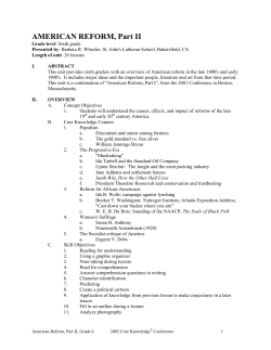 American Reform, Part II