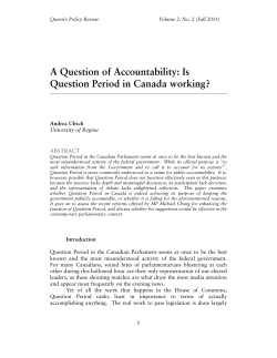 Is Question Period in Canada working?