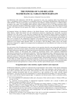 the powers of 9 and related mathematical tables