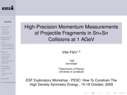 High-Precision Momentum Measurements of Projectile Fragments in