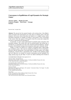 Convergence to Equilibrium of Logit Dynamics for Strategic Games