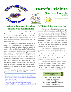 Spring 2017 Newsletter - School Nutrition and Fitness