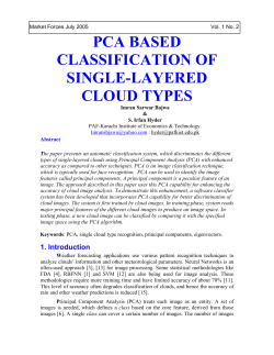 pca based classification of single-layered cloud