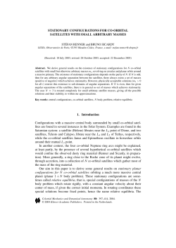 Stationary configurations for co-orbital satellites with small