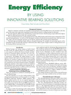 Energy Efficiency by Using Innovative Bearing Solutions