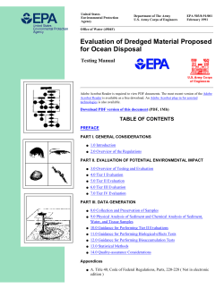 Evaluation of dredged material proposed for ocean disposal (testing