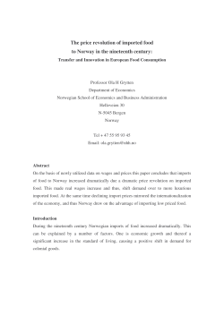 The price revolution of imported food to Norway in the nineteenth