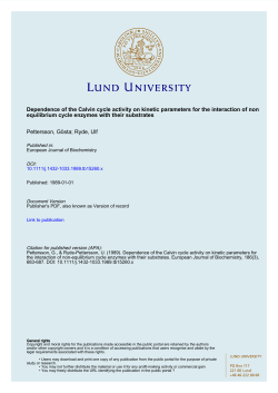 Dependence of the Calvin cycle activity on kinetic parameters for the