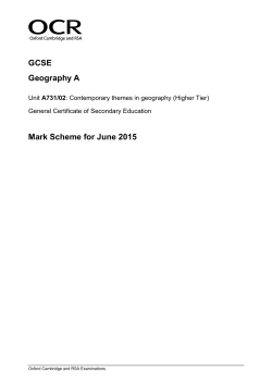 Unit A731/02 - Contemporary themes in geography - Higher
