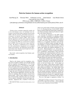 Pairwise features for human action recognition