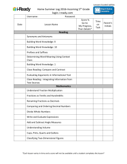 Home Summer Log 2016-Incoming 5th Grade login.i