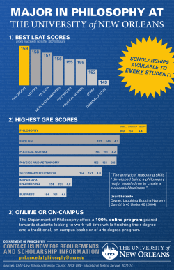 major in philosophy at - University of New Orleans