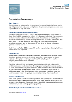 Consultation Terminology - South Devon and Torbay CCG