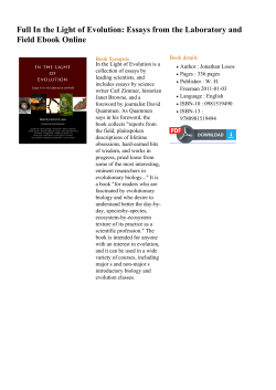 Full In the Light of Evolution: Essays from the