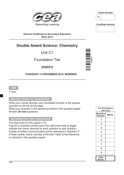 Foundation Tier, Unit C1