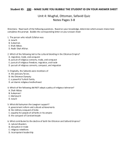 Unit 4: Mughal, Ottoman, Safavid Quiz Notes Pages 3-8