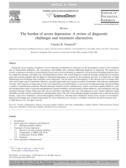 The burden of severe depression