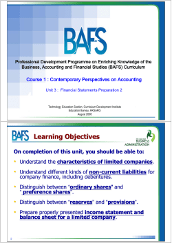 Characteristics of Limited Companies