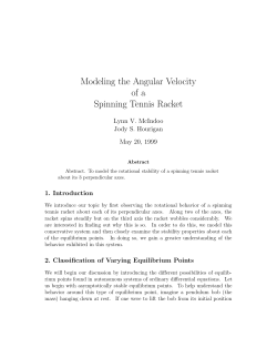 Modeling the Angular Velocity of a Spinning Tennis Racket