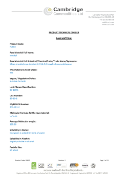 Technical Dossier - Cambridge Commodities Ltd