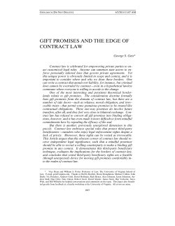gift promises and the edge of contract law