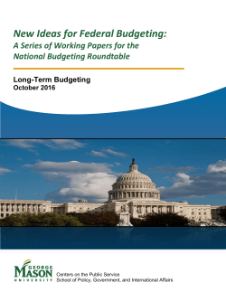 New Ideas for Federal Budgeting