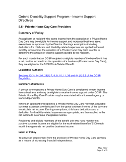 5.6 &mdash; Private Home Day Care Provider