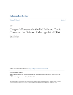 Congress`s Power under the Full Faith and Credit Clause and the