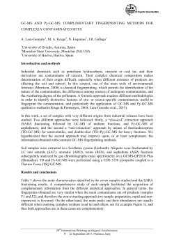 GC-MS AND Py-GC-MS: COMPLIMENTARY