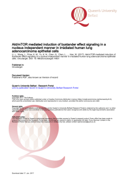 Akt/mTOR mediated induction of bystander effect signaling in