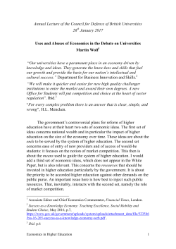 Uses and Abuses of Economics in the Debate on Universities