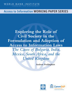 Exploring the Role of Civil Society in the Formulation
