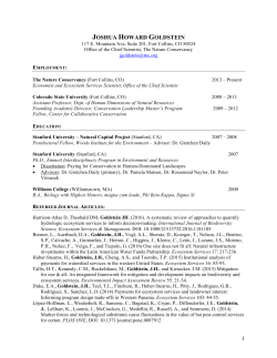 Josh`s CV - The Nature Conservancy