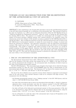 Toward an IAU 2012 resolution for the re-definition of the