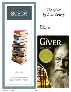 The Giver - BCSCR - Three Rivers Education Foundation