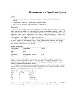 Measurement and Significant Figures