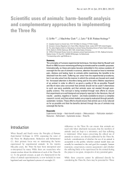 Scientific uses of animals: harm–benefit analysis