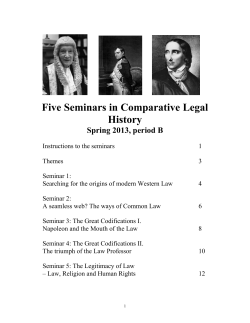 Five Seminars in Comparative Legal History