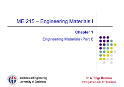 ME 215 &ndash; Engineering Materials I
