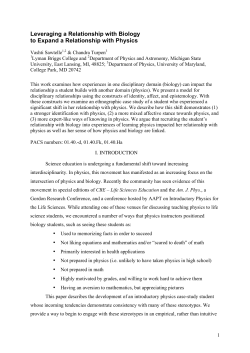 Leveraging a Relationship with Biology to Expand a