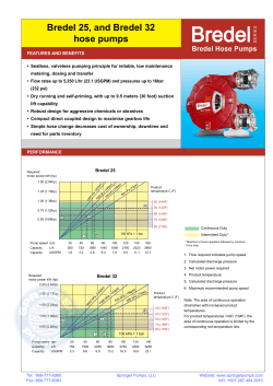 Bredel 25 and Bredel 32 Hose Pumps Datasheet