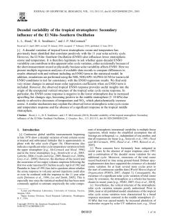 Decadal variability of the tropical stratosphere