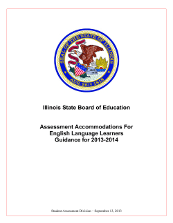 ELL Accommodations Guidance 2013-2014