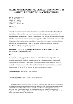 static anthropometric characteristics of 12
