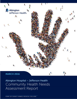 Abington Hospital Community Health Needs Assessment