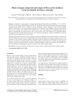 Plant strategies, dispersal and origins of flora at the northern Coral