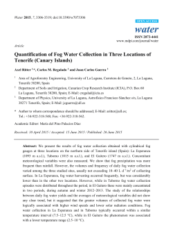 Quantification of Fog Water Collection in Three Locations of Tenerife